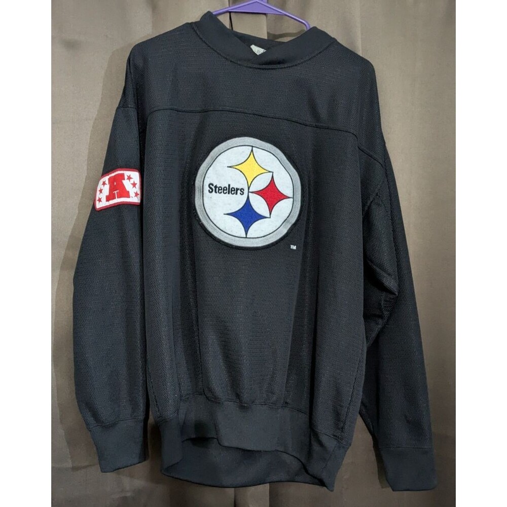 Vintage Lee Sport Steelers Long Sleeve Shirt with AFC Patch L NFL Football